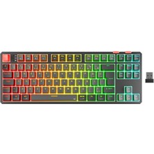Freedom Storee Rampage Yoru Tkl Pro Gri-Siyah Outemu Red Swich Q Kablosuz Rgb Mekanik Oyuncu Klavyesi