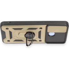 No35 Newface Xiaomi Redmi 12C Kılıf Pars Lens Yüzüklü Silikon - Gold