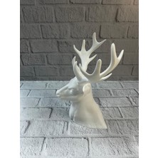 No35 Beyaz Geyik Biblo 23 cm Dekoratif Modern Tasarım