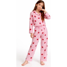 Arn Homewear Çilek Desenli Penbe Milan Pijama Takımı