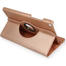 No35 Newface Samsung Galaxy Tab A9 Plus Kılıf 360 Tablet Deri Kılıf - Rose Gold