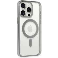 No35 Newface Iphone 15 Pro Max Kılıf Erozi Magsafe Kapak - Gümüş