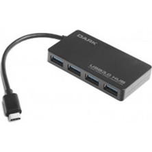 MK Beykoz Dark Connect Master U31X4, Usb3.1 Type-C To 4 Port Type-A Hub