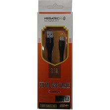 Zemira Megatech 3.1A Örgülü A Serisi Typ-C Data Kablosu Gri-Siyah