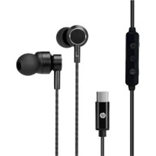 MK Beykoz Hp DHH-1127-BK Kablolu Kulakiçi Type-C Ses Kontrol Butonlu Mikrofonlu Siyah Kulaklık