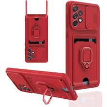 xirshop Samsung Galaxy A33 5g Kılıf Zuma Kartvizitli Yüzüklü Silikon - Kırmızı