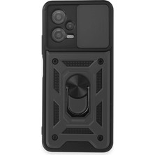 xirshop Xiaomi Redmi Note 12 5g Kılıf Pars Lens Yüzüklü Silikon - Siyah