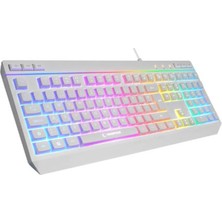 Rory Rampage KM-R57 Beyaz Rgb Aydınlatmalı Q Oyuncu Multmedia Klavye ve 12800 Dpi Mouse Gaming Set