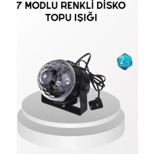 No35 7 Renk Modlu Müzik Sensörlü Disko Topu – LED Işıklı Parti Aydınlatması