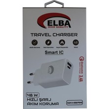Elba Elb13 Elb-48W 3.4A Usb-Pd48 (Usb+Type-C) Akıllı Koruma - Isıya Dayanklı Hızlı Şarj Ev Şarj Kafa