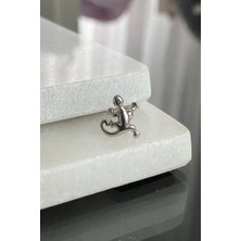 Jaida Moda Unisex Gümüş Cerrahi Çelik Kertenkele Figür Helix Lobe Piercing