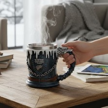 Hediyesahibi Kış Temalı “winter Is Coming” Kabartmalı Zincir Detaylı Özel Tasarım Seramik Kupa Bardak