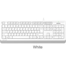 Zemira A4 Tech FK10 Q USB Fsytyler Beyaz Tr Fn-Mmedya Klavye