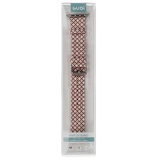 No35 Newface Apple Watch 42MM Karo Motif Kordon - Pembe