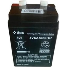 No35 Ttec 4V 6AH Bakımsız Kuru Akü Işıldak Fener Akü