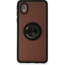 xirshop Samsung Galaxy A01 Core Kılıf Montreal Yüzüklü Silikon Kapak - Siyah