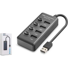 AK-SA-STR Hadron HDX7048 USB Hub 2.0 480MBPS 4x Usb-A 4 Port Switch’li Çoklayıcı Siyah