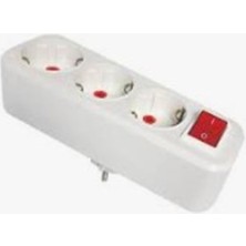 Uslucan Alışveriş Mutlusan 3lü Topraklı Anahtarlı Fiş,priz Düz Tip (001 170 033004 00 00 )