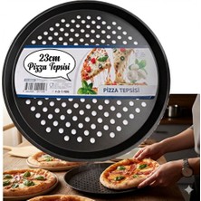 Neler Geldi Neler 23 cm Delikli Teflon Pizza Tepsisi | Yanmaz Yapışmaz | Fırın Kabı Fırın Tepsisi