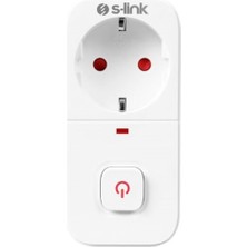 Cash Dukkan S-Link SL-010 16A-250V 750 Joule Anahtarlı Isıya Duyarlı Devre ve Akım Korumalı Tekli Priz
