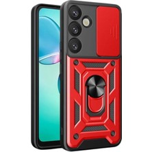 xirshop Samsung Galaxy S26 Plus Pars Lens Yüzüklü Silikon - Kırmızı