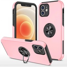 xirshop Iphone 12 Kılıf Elit Yüzüklü Kapak - Pembe