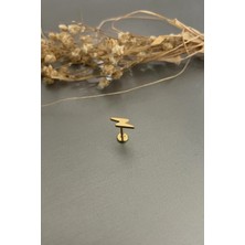 Jaida Moda Unisex Gold Şimsek Figür Çelik Tragus Helix Piercing 6 mm