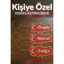 Genç 3D Isme Özel Türkiye Anahtarlık | Kişiselleştirilebilir Ay Yıldız Tasarım | Isimli Anahtarlık