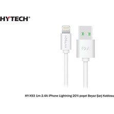 Novis Liora Hytech HY-X93 1m 2.a Iphone Lightning Beyaz Şarj Kablosu