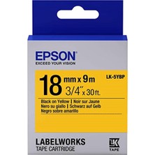 Dukkanıum Epson Lk-5ybp Pastel Sarı Üzeri Siyah 18MM 9metre