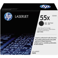 Hp 55X Black Siyah 12.500 Sayfa Yüksek Kapasite Toner CE255X