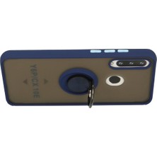 No35 Newface Huawei Y6P Kılıf Montreal Yüzüklü Silikon Kapak - Lacivert