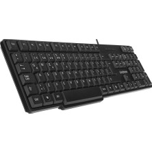 Negok Everest KB-517U Siyah 2mt Bakır Kablolu USB Q Standart Klavye
