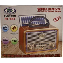Freedom Storee Everton RT-681 Solarlı,ledli, Şarjlı Nostaljik Radyo (Fm-Am-Sw-Usb-Tf)