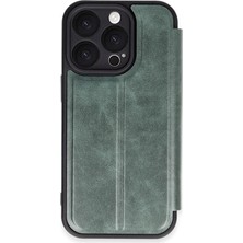 xirshop Iphone 16 Pro Max Kılıf Flip Cover - Koyu Yeşil