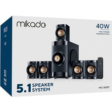Negok Mikado MD-381BT 5+1 USB -Sd - Fm Destekli Multimedia Bluetooth Speaker Kumandalı