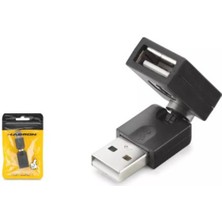 AK-SA-STR Hadron HDX1357 USB Dişi Mafsallı Adaptör - Siyah