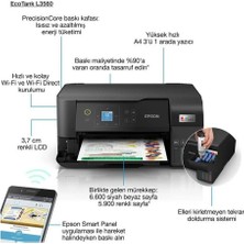 Epson L3560 Meaf Yazıcı-Tarayıcı-Fotokopi Renkli Mürekkep Tanklı Yazıcı Wi-Fi Ekranlı