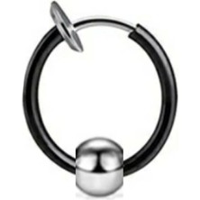 Jaida Moda Unisex Siyah Cerrahi Çelik Italyan Model Sıkıştırmalı Fake Piercing