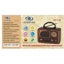 Cash Dukkan Everton RT-718 Bluetooth-Usb-Sd-Fm Şarjlı Nostaljik Radyo