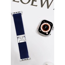No35 Newface Apple Watch 42MM Forest Kumaş Kordon - Lacivert