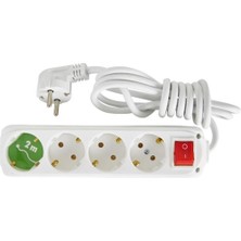 Tuba Toptaş Almera 4lü 2mt Anahtarlı Topraklı Priz (9240202)