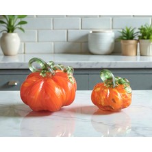 Felis Arte Dekoratif  2'li Balkabağı Set , Cam ,handmade