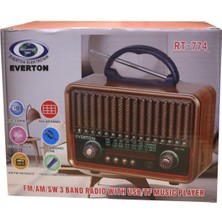 AK-SA-STR Everton RT-774 Bluetooth-Usb-Sd-Fm Şarjlı Nostaljik Radyo