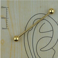 Jaida Moda Unisex Gold Cerrahi Çelik Industrial Köprü Piercing