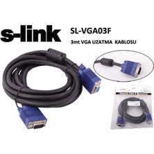 Cash Dukkan S-Link SL-VGA03F 3mt E-D Ekran Kartı VGA Uzatma