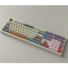 Cash Dukkan Everest Km-78 Rena Krem-Gri-Kahve Kablosuz 2.4 + Bt Rgb Aydınlatmalı Sessiz Q Klavye + Mouse Se