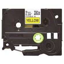 Dukkanıum Brother TZE-FX621 9mm Sarı Üzerine Siyah Esnek Laminasyon Etiket