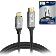 Cash Dukkan Inca ITCD-02TX Type-C To Display Port Altın Uçlu 4K Kablo 2 mt