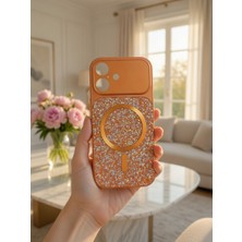 KumOziShop iPhone 16 Uyumlu Magsafe Özellikli 17 Görünümlü Kamera Korumalı Elmas Taşlı Premium Kılıf